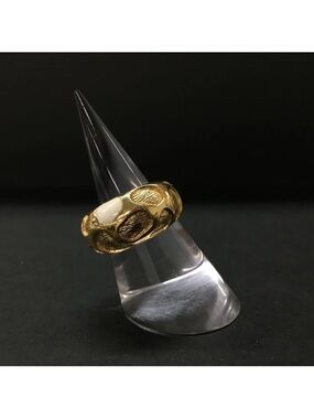 Dior Gold-Tone Ring with Cream Inlay